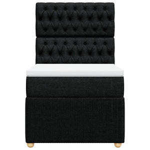 Κρεβάτι Boxspring με Στρώμα Μαύρο 90x190 εκ.Υφασμάτινο