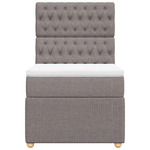 Κρεβάτι Boxspring με Στρώμα Taupe 90x190 εκ.Υφασμάτινο