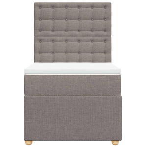 Κρεβάτι Boxspring με Στρώμα Taupe 90x190 εκ.Υφασμάτινο - Pakobazaar