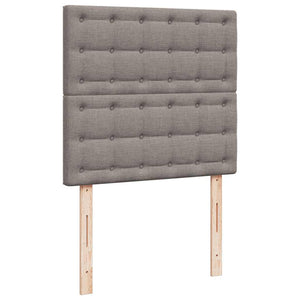 Κρεβάτι Boxspring με Στρώμα Taupe 90x190 εκ.Υφασμάτινο - Pakobazaar