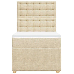 Κρεβάτι Boxspring με Στρώμα Κρεμ 90x190 εκ.Υφασμάτινο