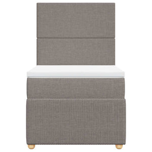 Κρεβάτι Boxspring με Στρώμα Taupe 90x200 εκ. Υφασμάτινο - Pakobazaar