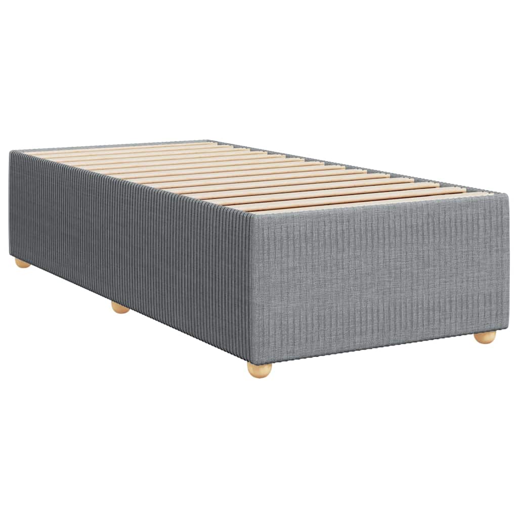 Κρεβάτι Boxspring με Στρώμα Ανοιχτό Γκρι 90x200 εκ. Υφασμάτινο - Pakobazaar