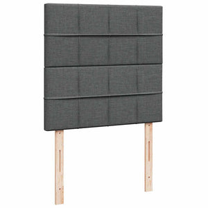 Κρεβάτι Boxspring με Στρώμα Σκούρο Γκρι 90x200 εκ. Υφασμάτινο - Pakobazaar