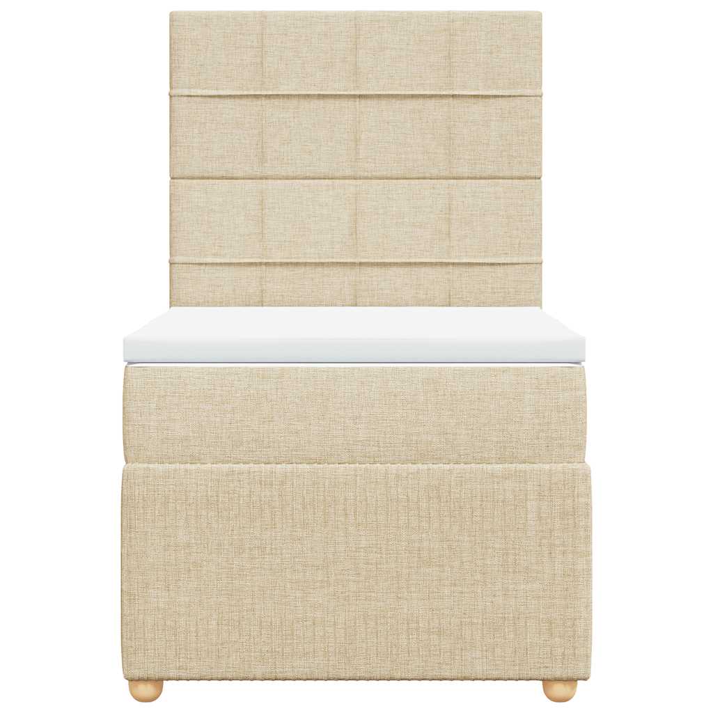 Κρεβάτι Boxspring με Στρώμα Κρεμ 90x200 εκ.Υφασμάτινο