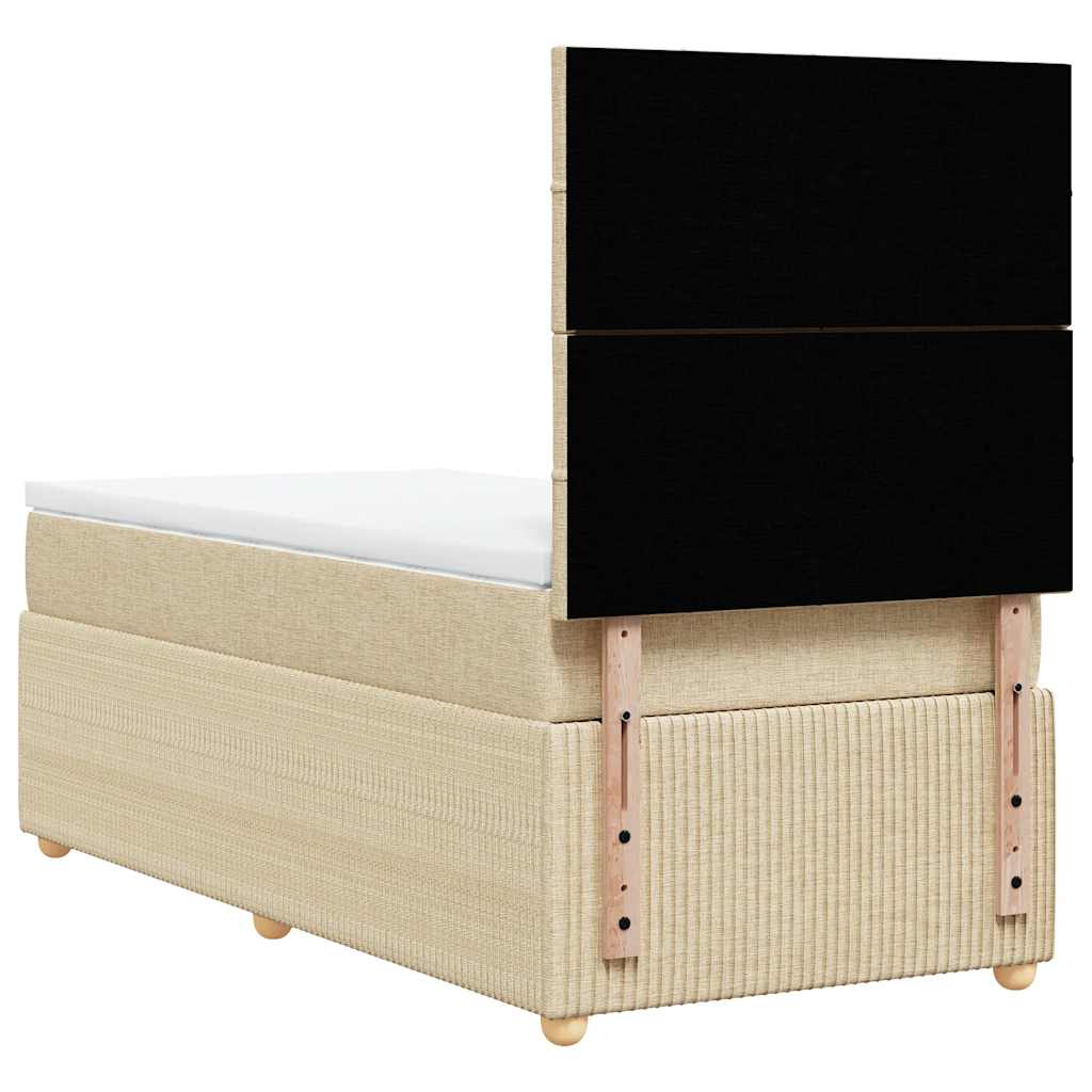 Κρεβάτι Boxspring με Στρώμα Κρεμ 90x200 εκ.Υφασμάτινο