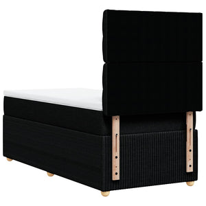 Κρεβάτι Boxspring με Στρώμα Μαύρο 90x200 εκ. Υφασμάτινο - Pakobazaar
