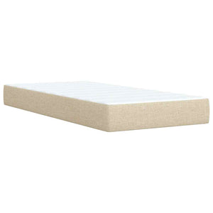 Κρεβάτι Boxspring με Στρώμα Κρεμ 90x200 εκ.Υφασμάτινο - Pakobazaar