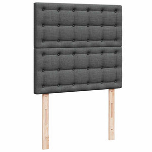 Κρεβάτι Boxspring με Στρώμα Σκούρο Γκρι 90x200 εκ. Υφασμάτινο - Pakobazaar