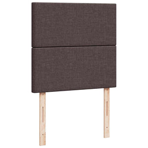 Κρεβάτι Boxspring με Στρώμα Σκούρο Καφέ 100x200 εκ. Υφασμάτινο - Pakobazaar