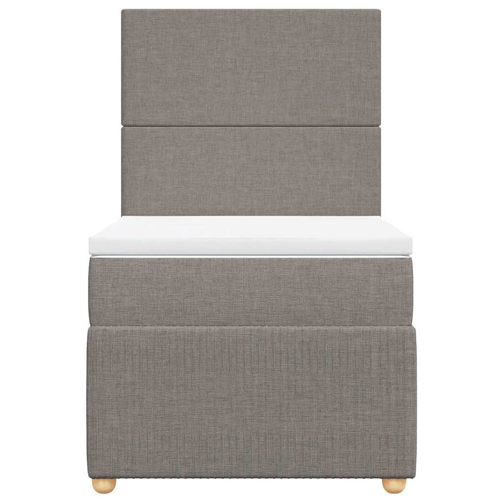 Κρεβάτι Boxspring με Στρώμα Taupe 100 x 200 εκ. Υφασμάτινο