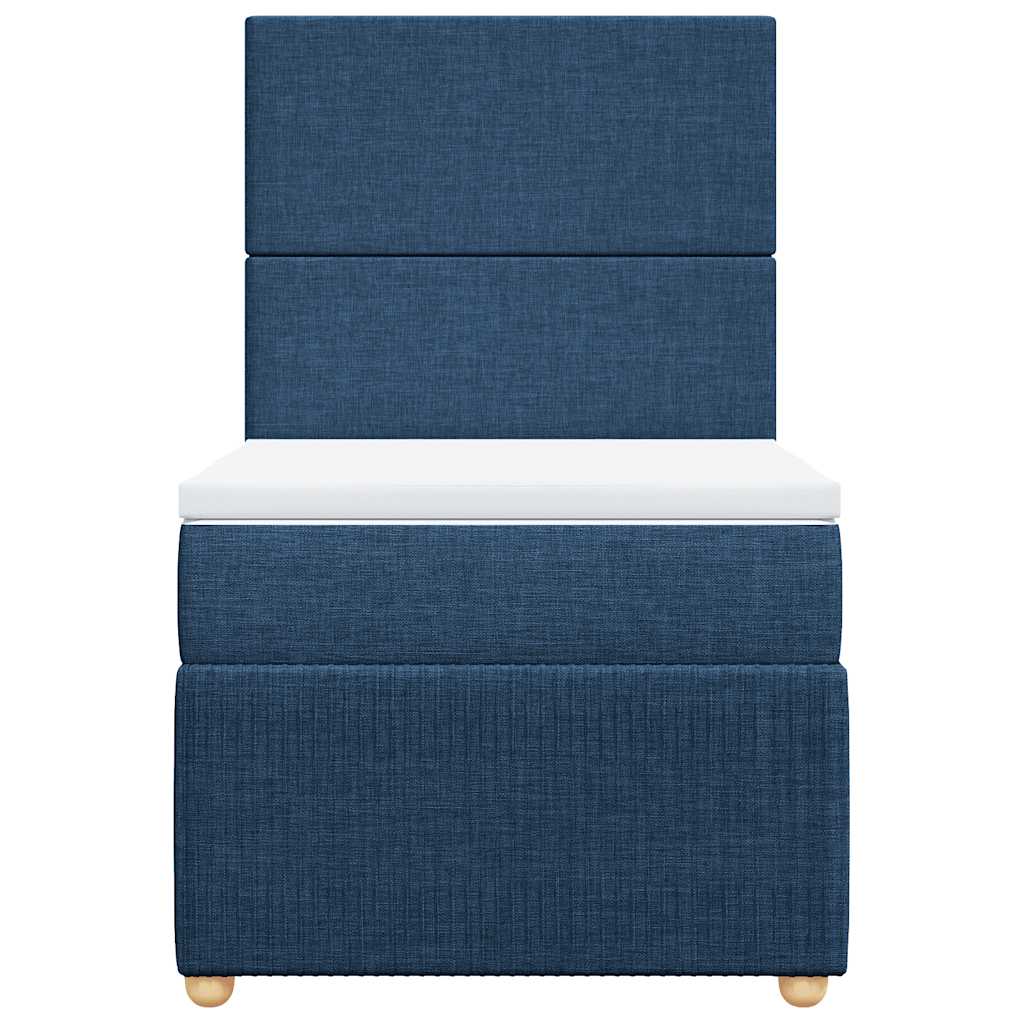 Κρεβάτι Boxspring με Στρώμα Μπλε 100 x 200 εκ. Υφασμάτινο