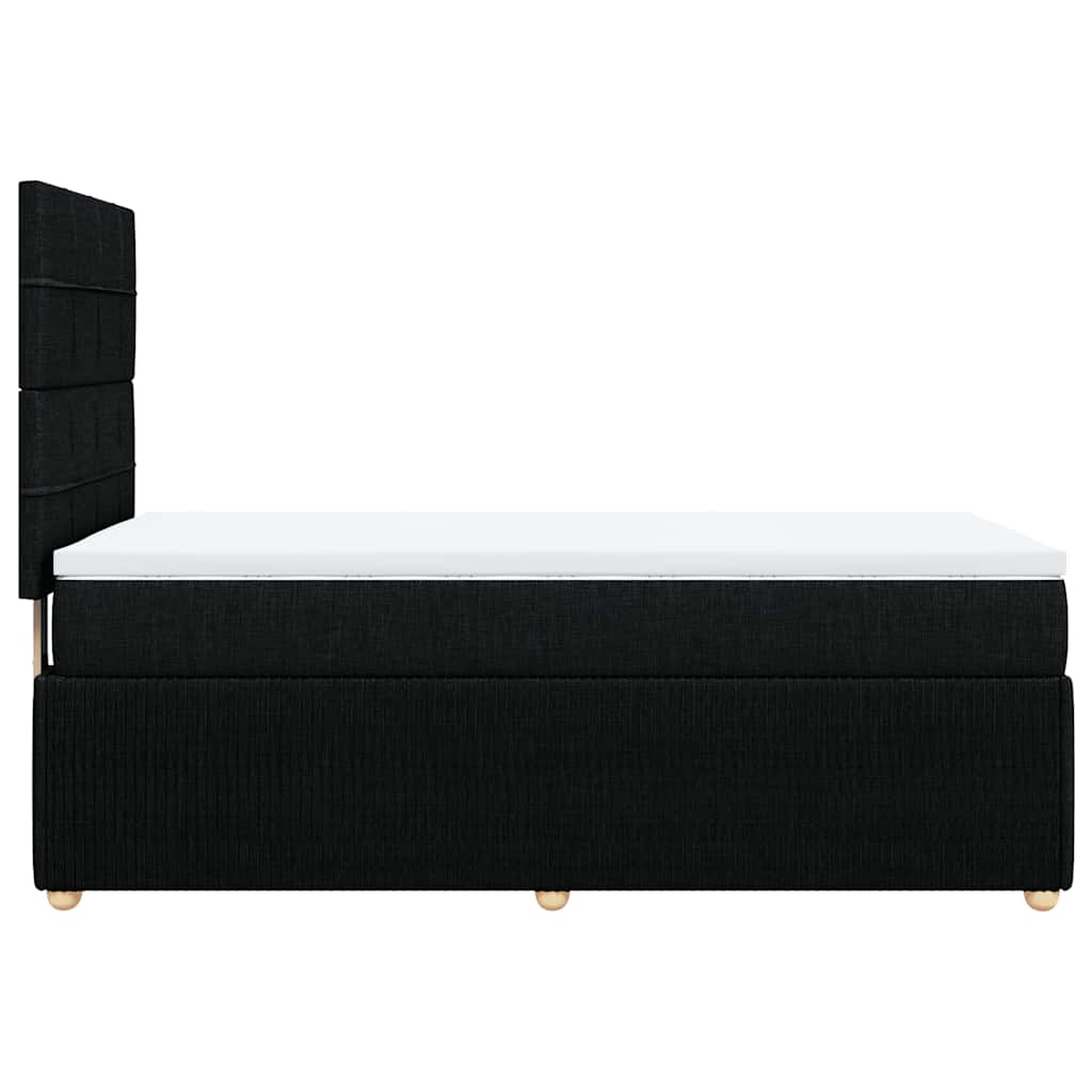 Κρεβάτι Boxspring με Στρώμα Μαύρο 100 x 200 εκ. Υφασμάτινο - Pakobazaar