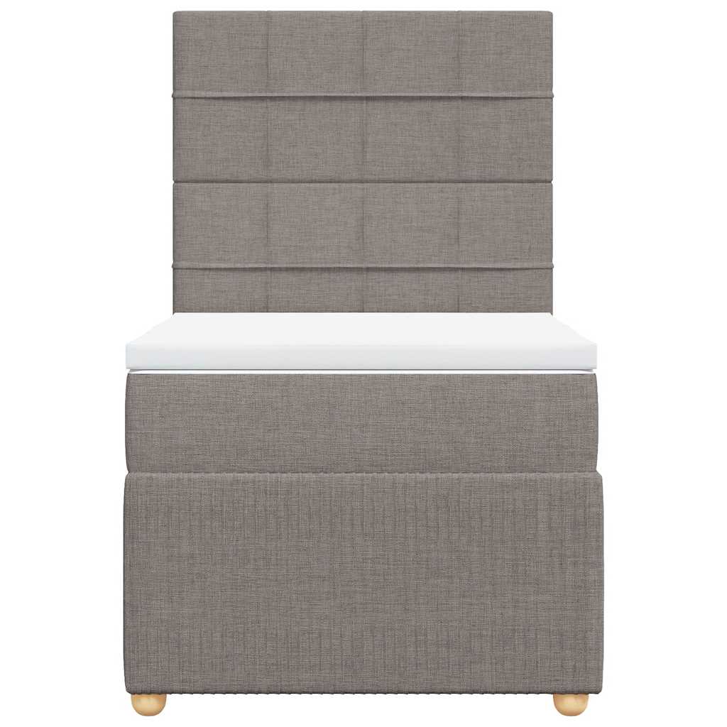Κρεβάτι Boxspring με Στρώμα Taupe 100 x 200 εκ. Υφασμάτινο - Pakobazaar