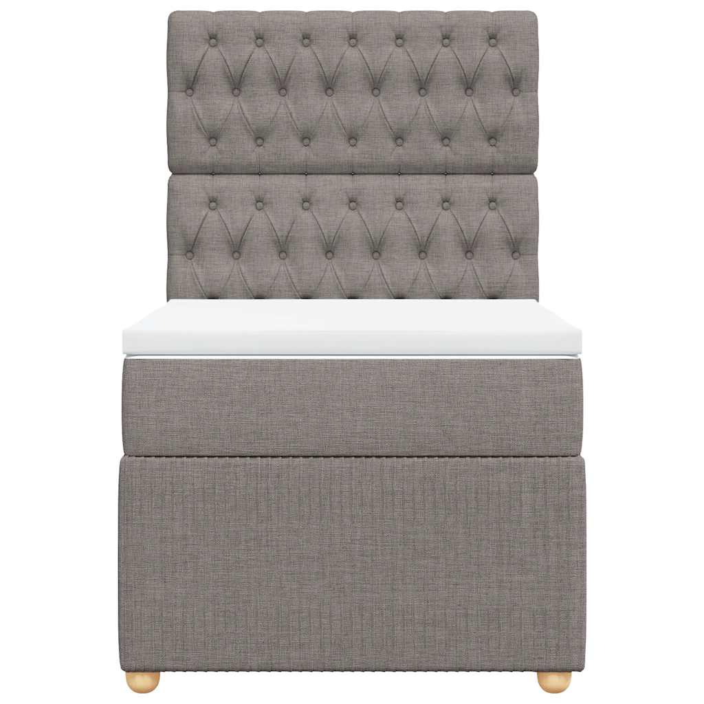 Κρεβάτι Boxspring με Στρώμα Taupe 100 x 200 εκ. Υφασμάτινο