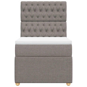 Κρεβάτι Boxspring με Στρώμα Taupe 100 x 200 εκ. Υφασμάτινο