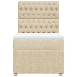 Κρεβάτι Boxspring με Στρώμα Κρεμ 100 x 200 εκ. Υφασμάτινο