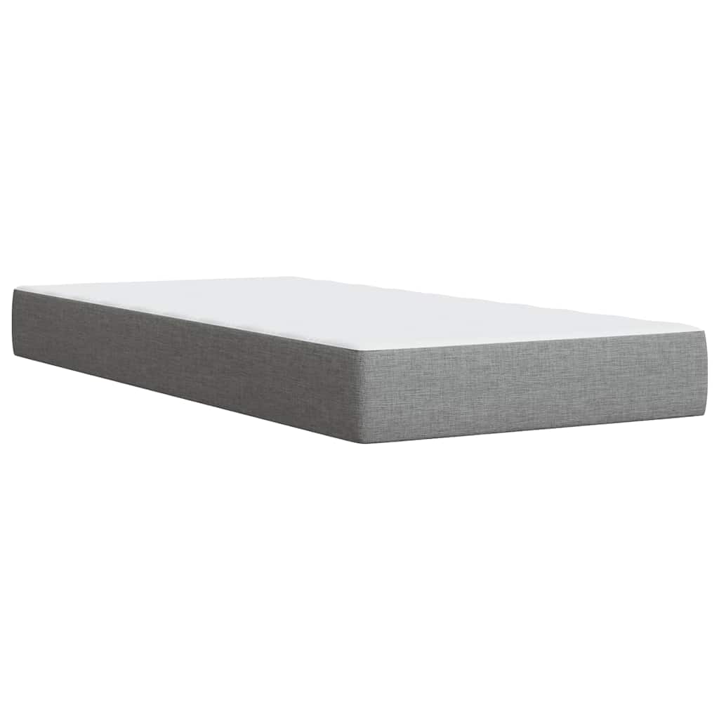 Κρεβάτι Boxspring με Στρώμα Ανοιχτό Γκρι 100x200 εκ. Υφασμάτινο