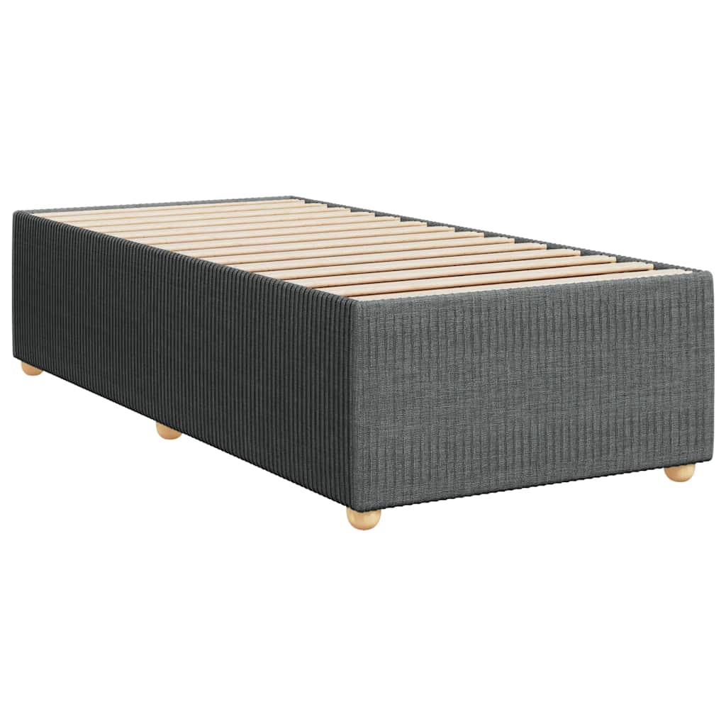 Κρεβάτι Boxspring με Στρώμα Σκούρο Γκρι 100x200 εκ. Υφασμάτινο - Pakobazaar