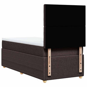 Κρεβάτι Boxspring με Στρώμα Σκούρο Καφέ 100x200 εκ. Υφασμάτινο - Pakobazaar