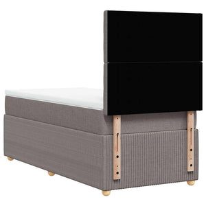 Κρεβάτι Boxspring με Στρώμα Taupe 100 x 200 εκ. Υφασμάτινο - Pakobazaar