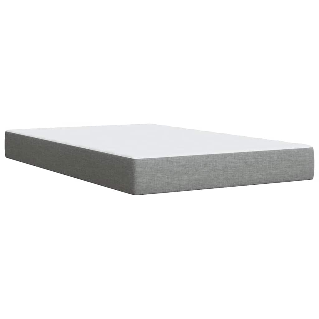 Κρεβάτι Boxspring με Στρώμα Ανοιχτό Γκρι 120x190 εκ. Υφασμάτινο