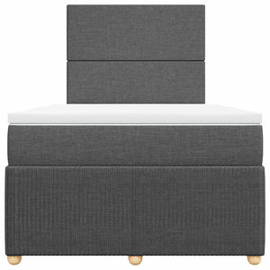 Κρεβάτι Boxspring με Στρώμα Σκούρο Γκρι 120x190 εκ Υφασμάτινο - Pakobazaar