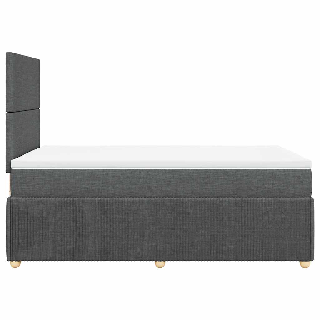 Κρεβάτι Boxspring με Στρώμα Σκούρο Γκρι 120x190 εκ Υφασμάτινο - Pakobazaar