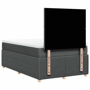 Κρεβάτι Boxspring με Στρώμα Σκούρο Γκρι 120x190 εκ Υφασμάτινο - Pakobazaar
