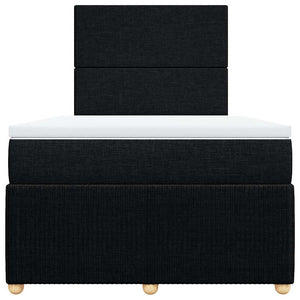 Κρεβάτι Boxspring με Στρώμα Μαύρο 120x190 εκ. Υφασμάτινο - Pakobazaar
