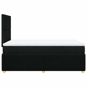 Κρεβάτι Boxspring με Στρώμα Μαύρο 120x190 εκ. Υφασμάτινο - Pakobazaar