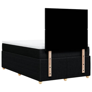 Κρεβάτι Boxspring με Στρώμα Μαύρο 120x190 εκ. Υφασμάτινο - Pakobazaar