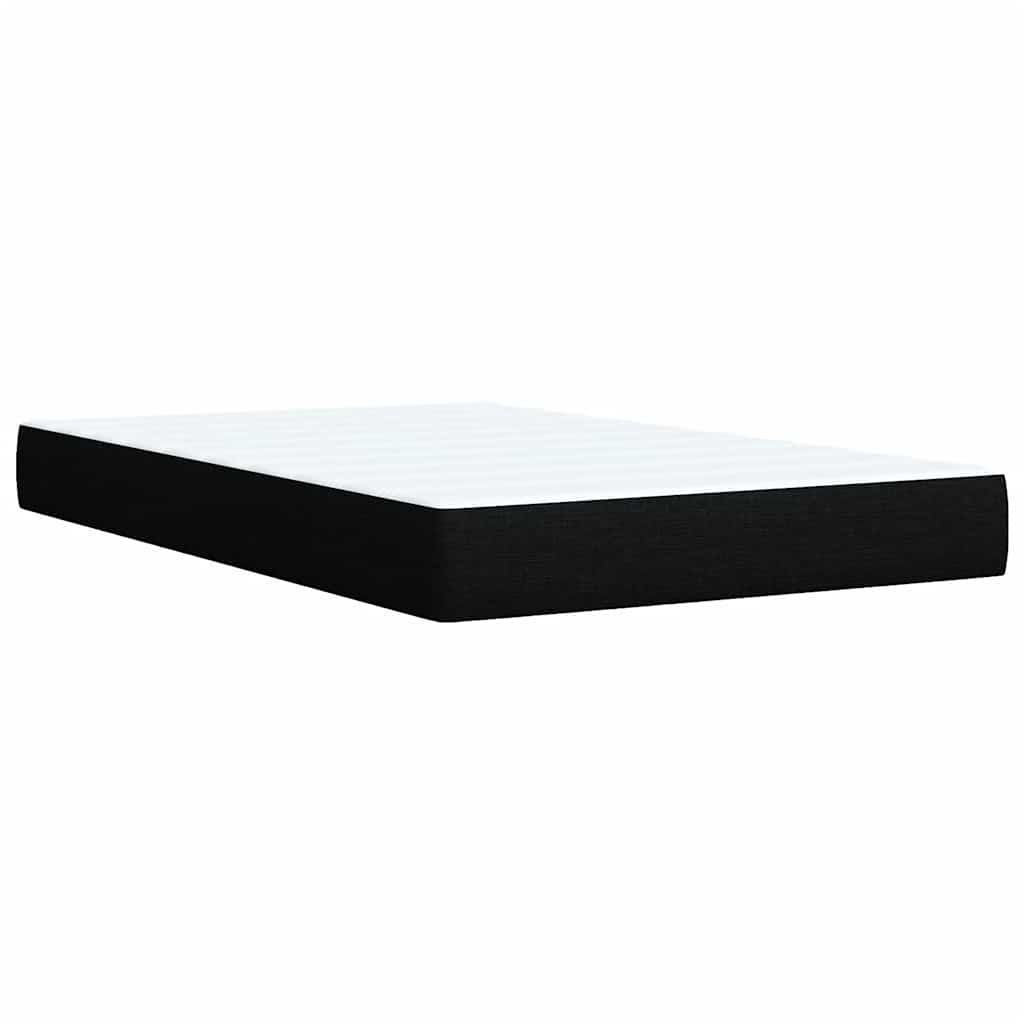 Κρεβάτι Boxspring με Στρώμα Μαύρο 120x190 εκ. Υφασμάτινο - Pakobazaar