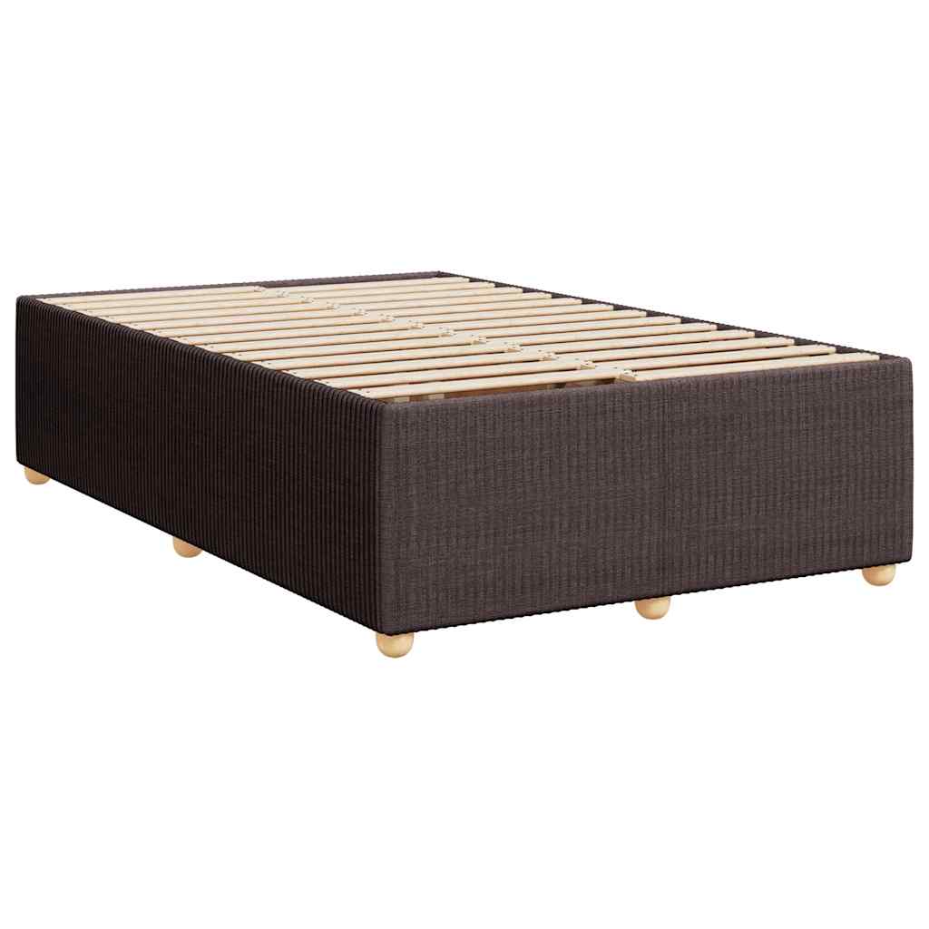 Κρεβάτι Boxspring με Στρώμα Σκούρο Καφέ 120x190 εκ Υφασμάτινο