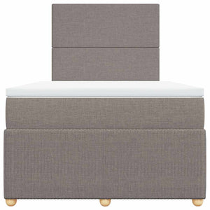 Κρεβάτι Boxspring με Στρώμα Taupe 120x190 εκ. Υφασμάτινο