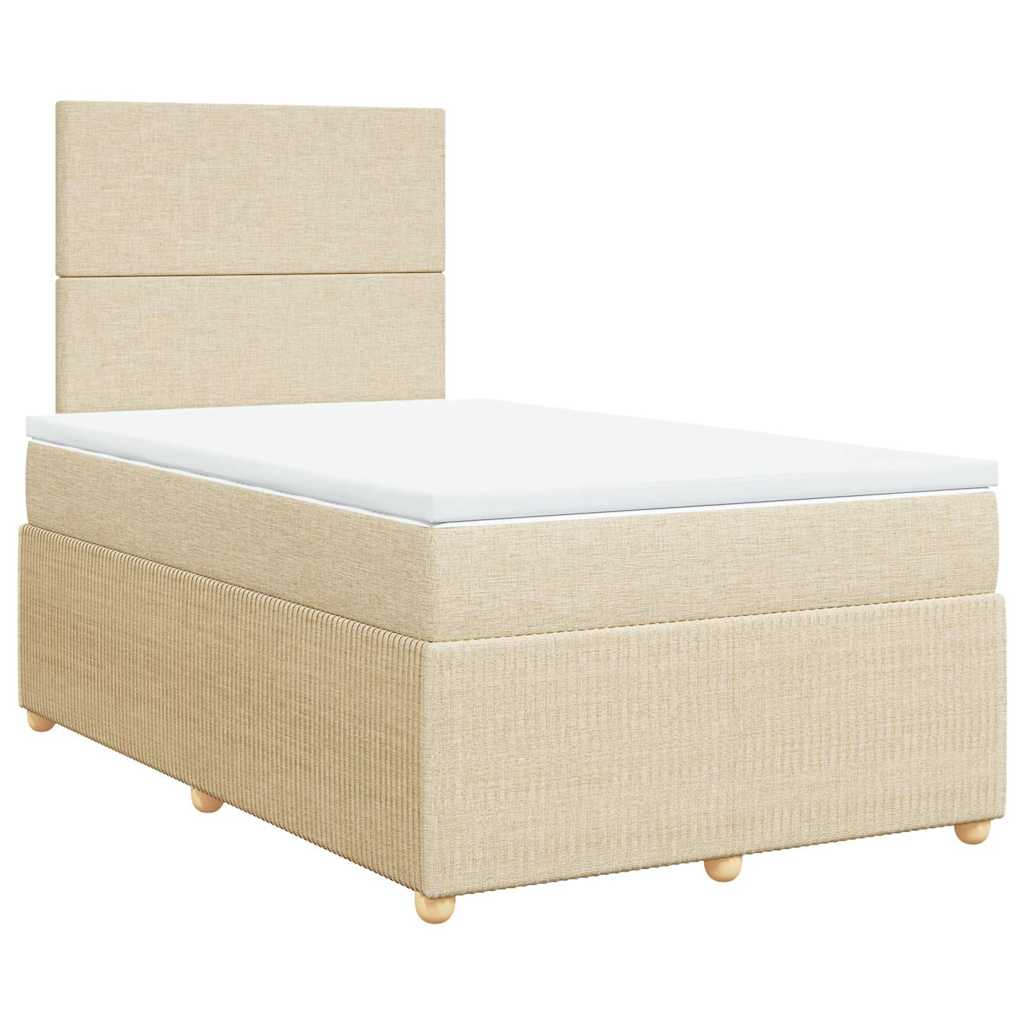 Κρεβάτι Boxspring με Στρώμα Κρεμ 120x190 εκ. Υφασμάτινο