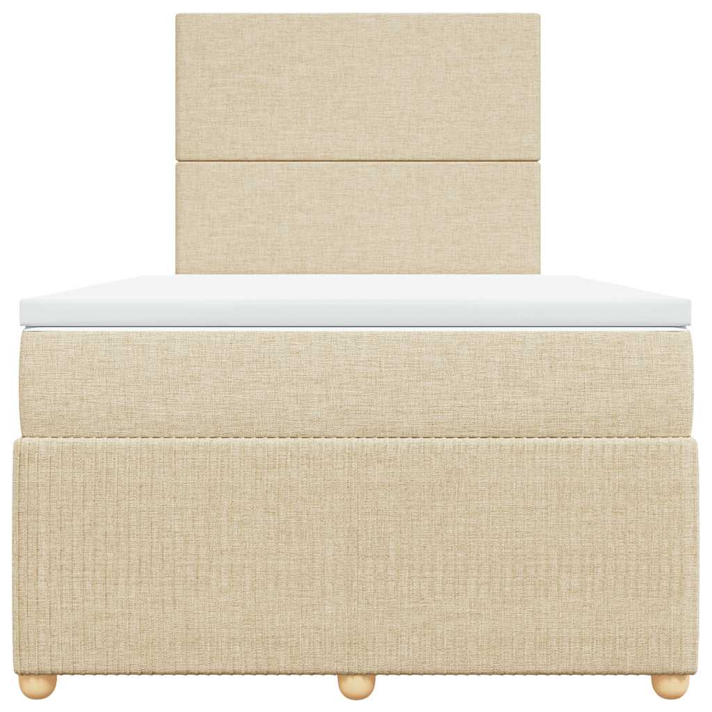 Κρεβάτι Boxspring με Στρώμα Κρεμ 120x190 εκ. Υφασμάτινο