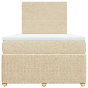 Κρεβάτι Boxspring με Στρώμα Κρεμ 120x190 εκ. Υφασμάτινο