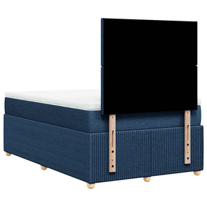 Κρεβάτι Boxspring με Στρώμα Μπλε 120x190 εκ. Υφασμάτινο - Pakobazaar