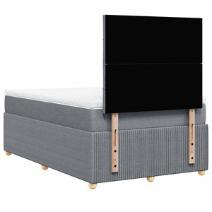 Κρεβάτι Boxspring με Στρώμα Ανοιχτό Γκρι 120x190 εκ. Υφασμάτινο
