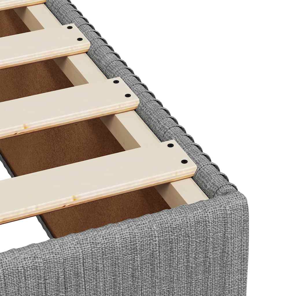 Κρεβάτι Boxspring με Στρώμα Ανοιχτό Γκρι 120x190 εκ. Υφασμάτινο