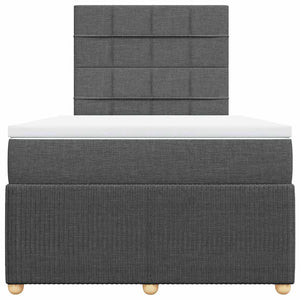 Κρεβάτι Boxspring με Στρώμα Σκούρο Γκρι 120x190 εκ Υφασμάτινο - Pakobazaar