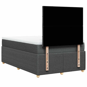 Κρεβάτι Boxspring με Στρώμα Σκούρο Γκρι 120x190 εκ Υφασμάτινο - Pakobazaar