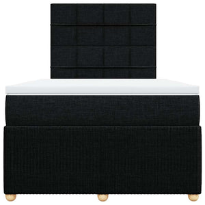 Κρεβάτι Boxspring με Στρώμα Μαύρο 120x190 εκ. Υφασμάτινο - Pakobazaar
