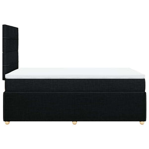 Κρεβάτι Boxspring με Στρώμα Μαύρο 120x190 εκ. Υφασμάτινο - Pakobazaar