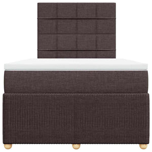 Κρεβάτι Boxspring με Στρώμα Σκούρο Καφέ 120x190 εκ Υφασμάτινο