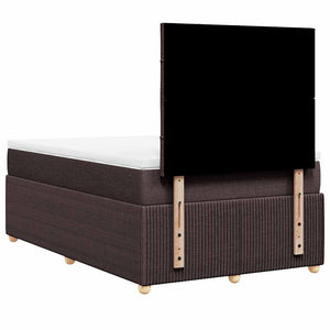Κρεβάτι Boxspring με Στρώμα Σκούρο Καφέ 120x190 εκ Υφασμάτινο
