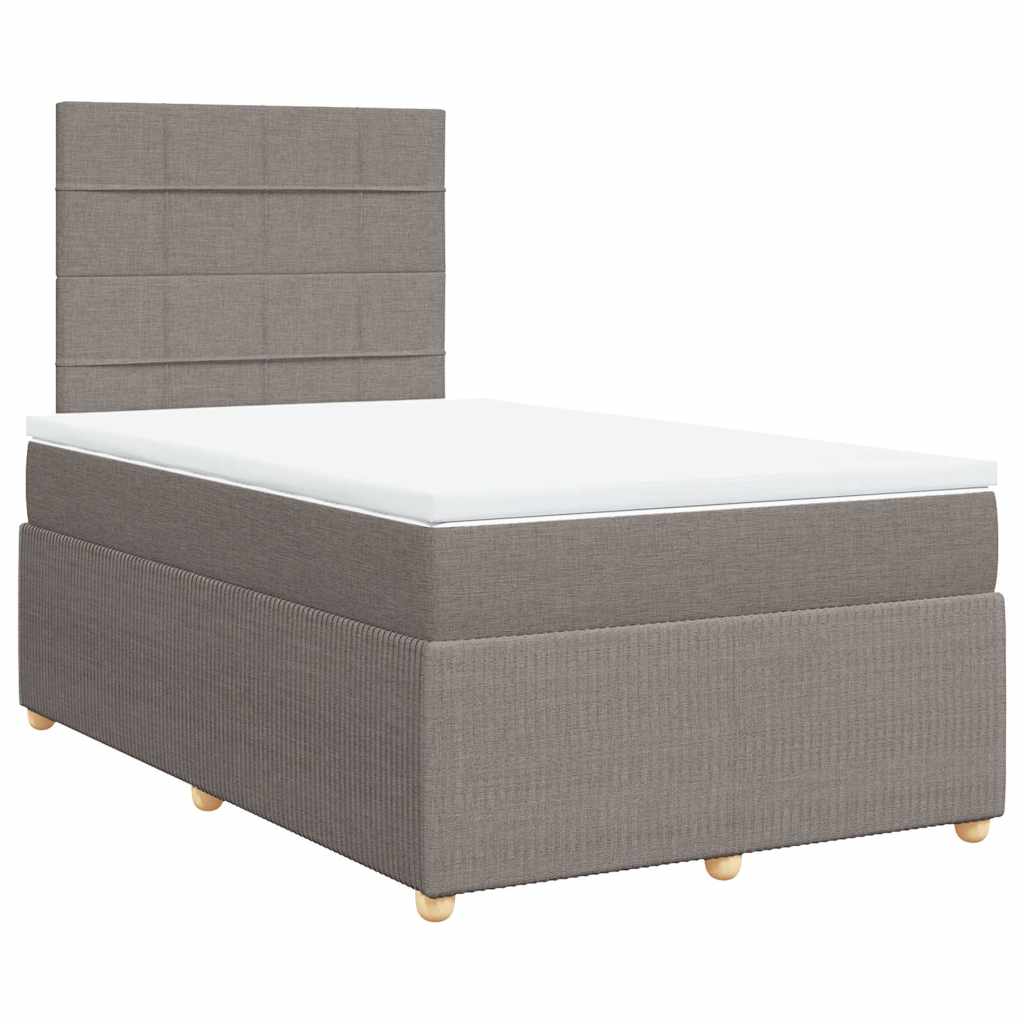 Κρεβάτι Boxspring με Στρώμα Taupe 120x190 εκ. Υφασμάτινο - Pakobazaar