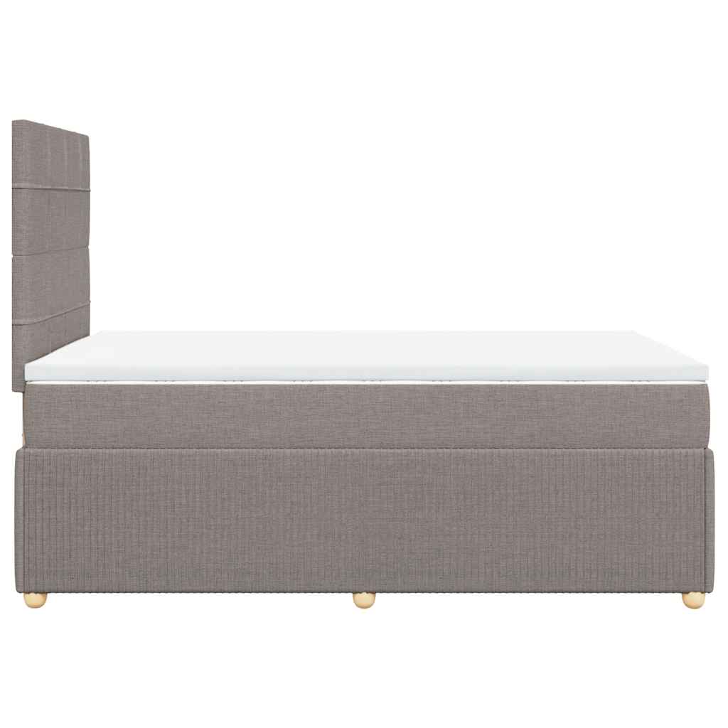 Κρεβάτι Boxspring με Στρώμα Taupe 120x190 εκ. Υφασμάτινο - Pakobazaar