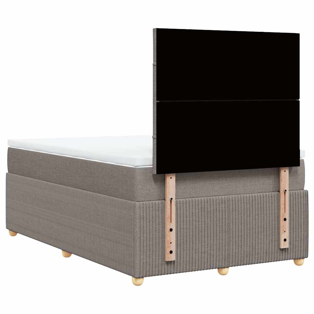 Κρεβάτι Boxspring με Στρώμα Taupe 120x190 εκ. Υφασμάτινο - Pakobazaar